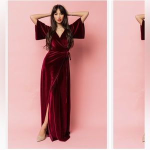 Meghan Velvet Wrap Maxi Dress (Size Medium)